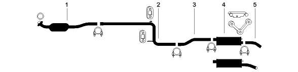 1986-87 Dodge Lancer 4 Cyl 2.2L 2.5L Engine Single Exhaust System diagram