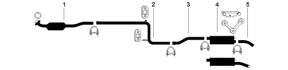 1987 Dodge Shadow 4 Cyl 2.2L Engine Single Exhaust System (2.2L Exc. Turbo) diagram