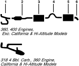 1977-78 Dodge Charger Monaco 8 Cyl 5.2L 5.9L Engine Single Exhaust System diagram
