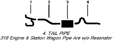 1966 Dodge Monaco Polara 8 Cyl 383 Engine Single Exhaust System diagram