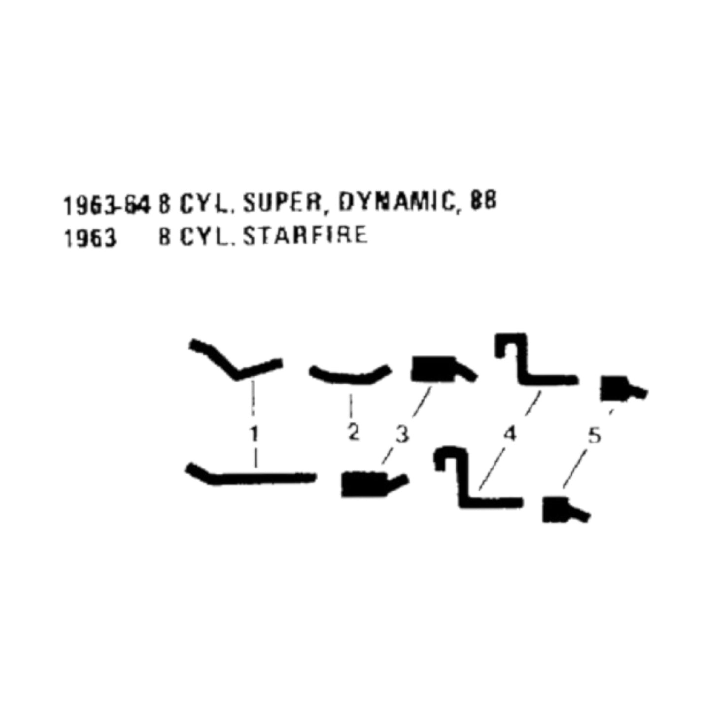 1963-64 Oldsmobile Super & Dynamic & 88 8 Cyl Engine Dual Exhaust System