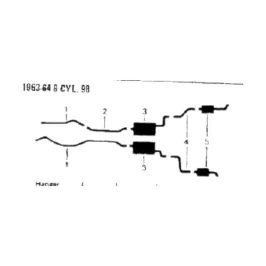 1963-64 Oldsmobile Model 98 8 Cyl Engine Dual Exhaust System