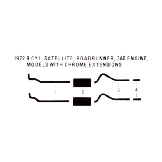 1972 Plymouth Satellite Roadrunner 340 Engines Dual Exhaust System