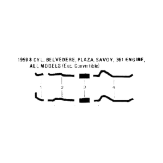 1959 Plymouth Belvedere Plaza Savoy 361 Engine (Excl Convertible) Dual Exhaust System