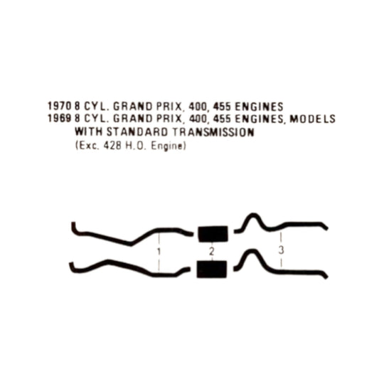 1969-70 Pontiac Grand Prix 400 455 Engines Dual Exhaust System