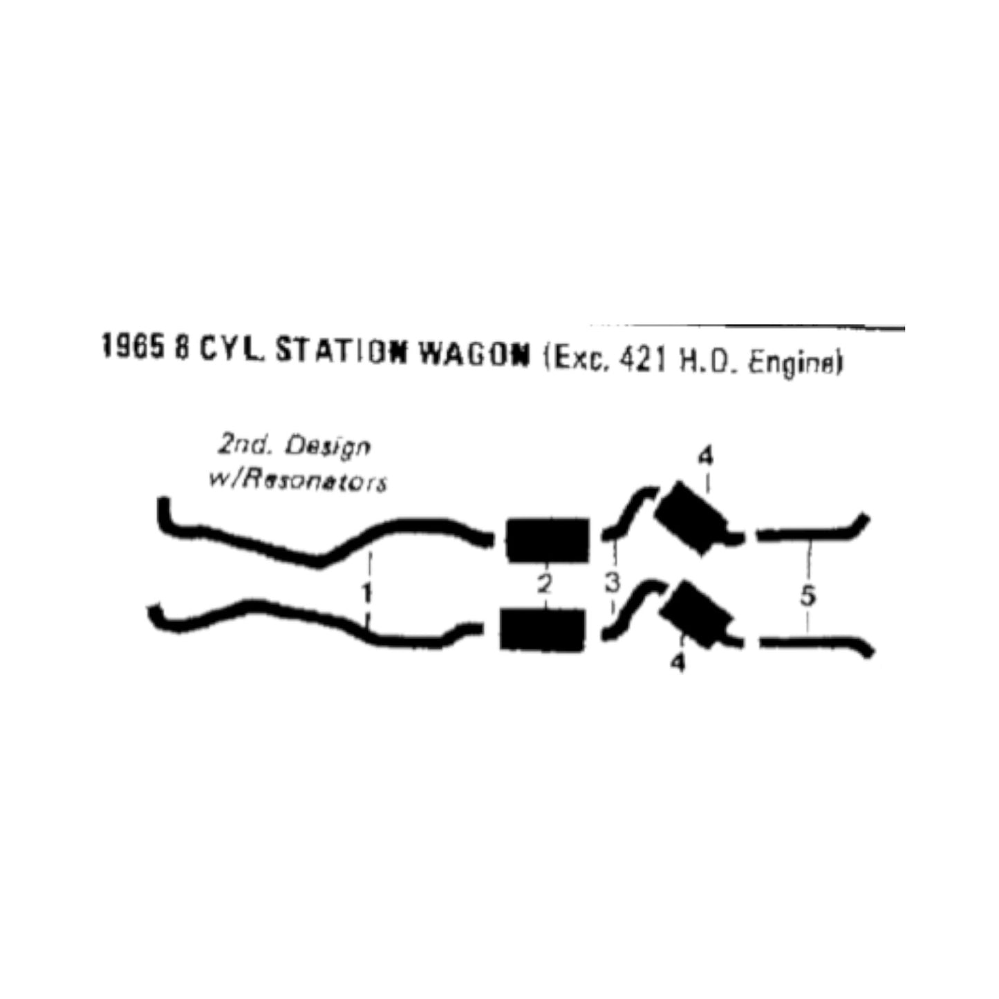 1965 Pontiac Station Wagon Excluding 421 HO Engine Dual Exhaust System