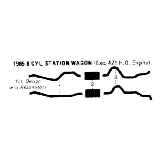 1965 Pontiac Station Wagon Excluding 421 HO Engine Dual Exhaust System