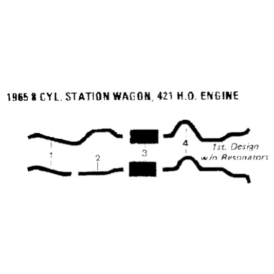 1965 Pontiac Station Wagon 421 HO Engine Dual Exhaust System