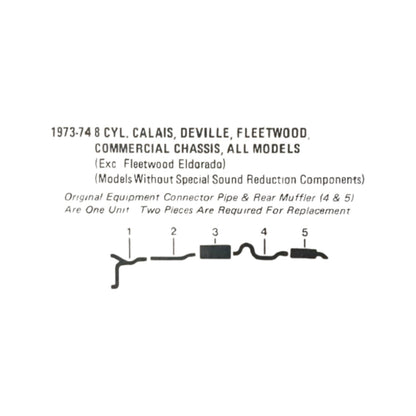 1973-74 Cadillac Calais Single Exhaust System