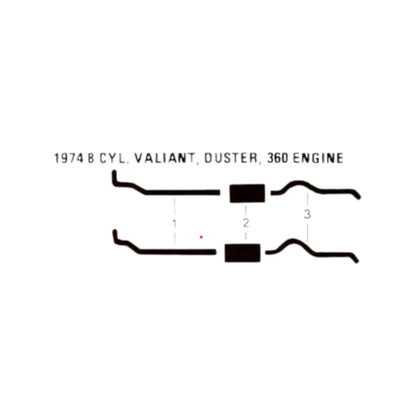 1974 Plymouth Duster & Valiant 360 Engine Dual Exhaust System