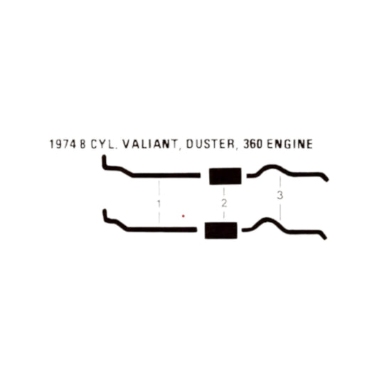 1974 Plymouth Duster & Valiant 360 Engine Dual Exhaust System