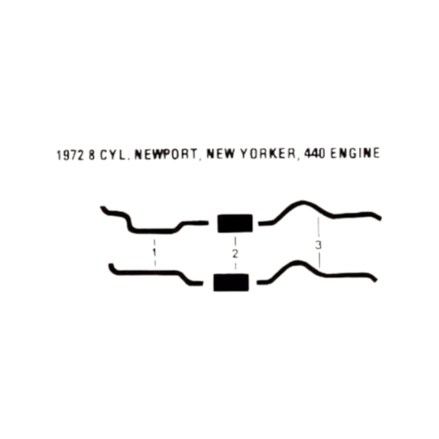 1972 Chrysler New Yorker 440 Engine Dual Exhaust System