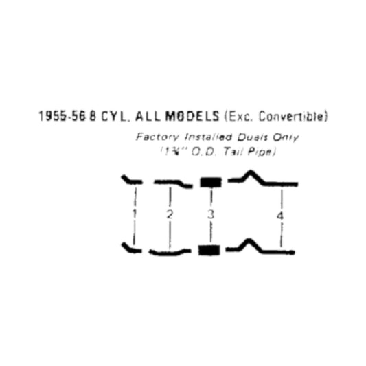 1955-56 DeSoto Firedome 8 Cyl Engine Dual Exhaust System