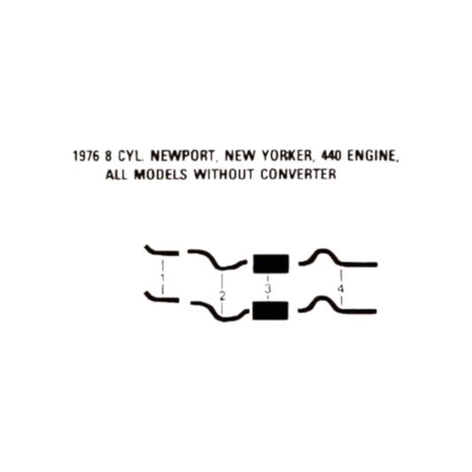 1975 Chrysler Newport & New Yorker 8 Cyl Engine Dual Exhaust System