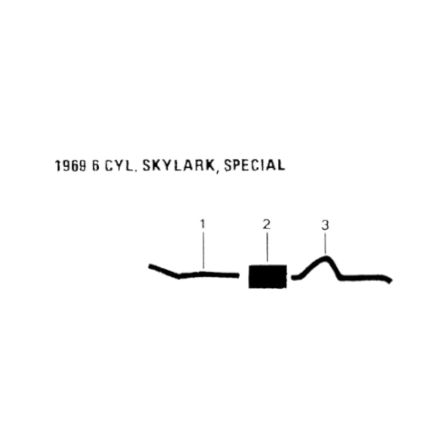 1969 Buick Special 6 Cyl Engine Single Exhaust System