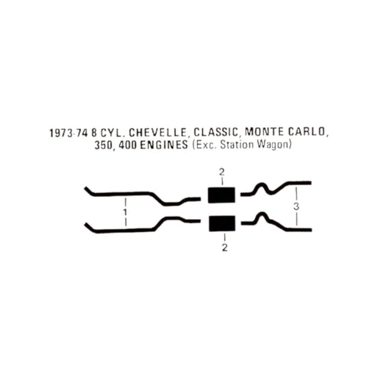 1973-74 Chevy Chevelle Classic Monte Carlo 350 400 Engines Dual Exhaust