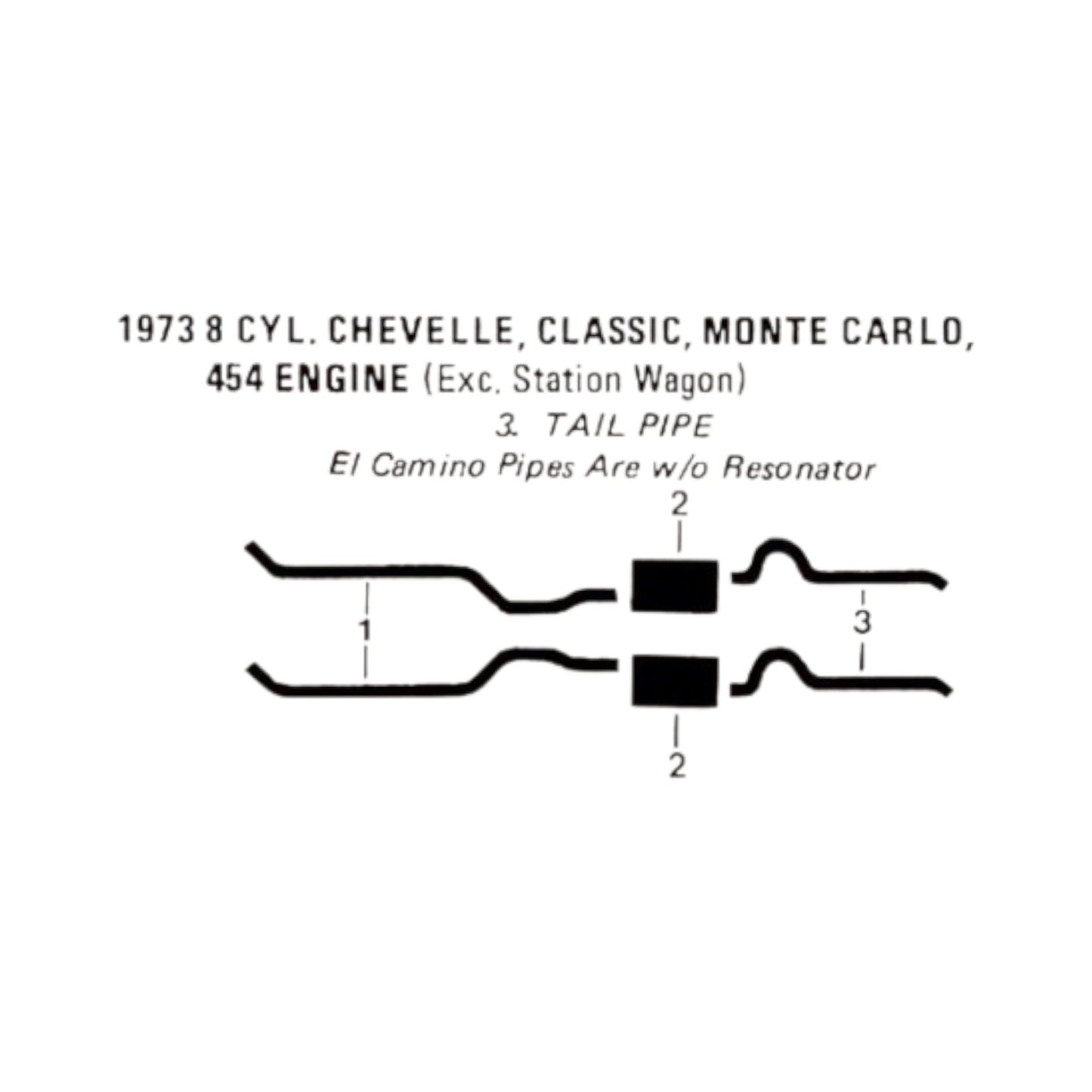 1973 Chevy Chevelle Classic Monte Carlo 454 Engine Dual Exhaust System