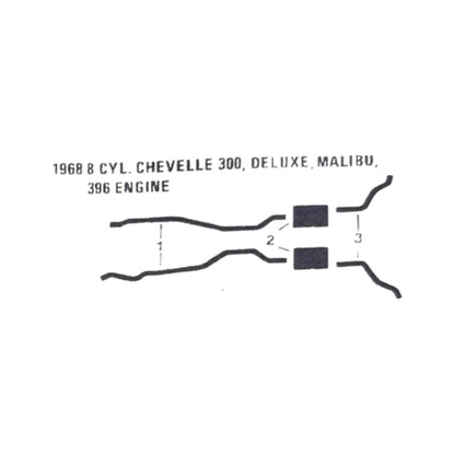 1968 Chevy Chevelle 300 Malibu 396 Engine Dual Exhaust System