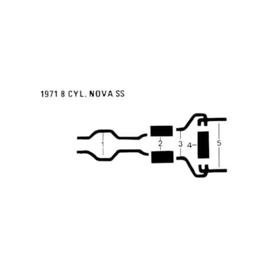 1971 Chevy Nova SS 8 Cyl Engine Dual Exhaust System