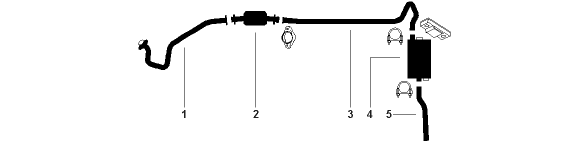 1975 Pontiac Astre 4 Cyl Single Exhaust System diagram