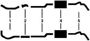 1982-90 Chevrolet Blazer, Tahoe, Jimmy, Yukon 8 Cyl 6.2L Engine Dual Exhaust System diagram