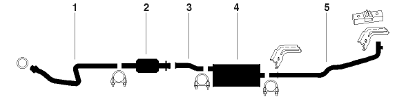1985 Chevrolet Blazer, Tahoe, Jimmy, Yukon 4 Cyl 2.5L Engine Single Exhaust System diagram