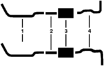 1975-78 Chevrolet (Models Over 1 Ton) P-30, 3500 Motorhome, 350 Cid, V-8 Engine Single Exhaust System diagram