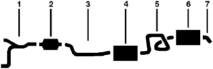 1975-76 Cadillac Commercial Chassis 8 Cyl Single Exhaust System diagram