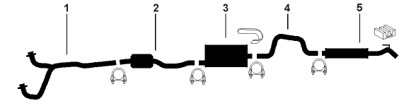 1979-80 Plymouth Caravelle 8 Cyl 5.2L Engine Single Exhaust System diagram