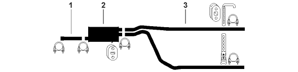1983-92 Ford Ranger 6 Cyl 171 (2.8L), 177 (2.9L), 244 (4.0L) Engine Single Exhaust System diagram