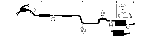 1989-93 Ford Taurus 6 Cyl 182 (3.0L) Engine Single Exhaust System diagram