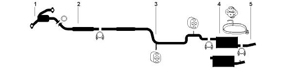 1989-93 Mercury Sable 6 Cyl 183 (3.0L) Engine Single Exhaust System diagram
