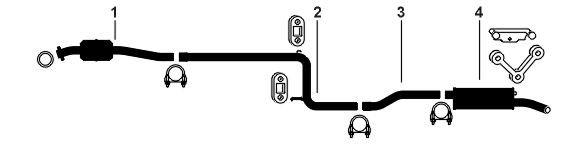 1988-94 Dodge Shadow 4 Cyl 153 (2.5L), 135 (2.2L) Engine Single Exhaust System diagram