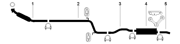 1988-93 Chrysler New Yorker 153 4 Cyl 153 (2.5L) Engine Single Exhaust System diagram