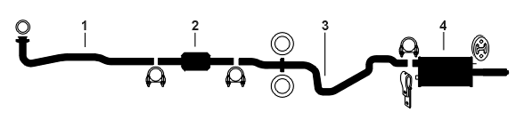 1987-92 Chevrolet Beretta & Corsica 4 Cyl 122-1 (2.0L), 134G (2.2L) Engine Single Exhaust System diagram