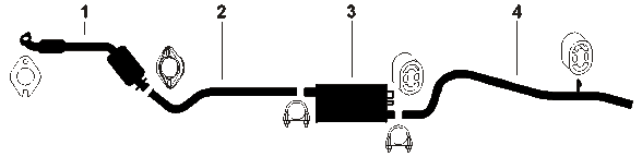 1983-84 Mercury Marquis 4 Cyl 140 (2.3L) Engine Single Exhaust System diagram
