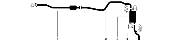 1987-92 Oldsmobile Cutlass & Ciera 4 Cyl 151R (2.5L) Engine Single Exhaust System diagram