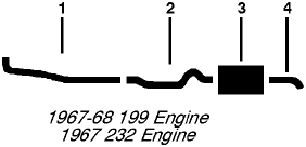 1967-68 American Motors American 6 Cyl 199, 232 Engine Single Exhaust System diagram