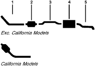 1976-77 American Motors Pacer, 2 Barrel Carburetor, Models With Converter 6 Cyl Single Exhaust System diagram