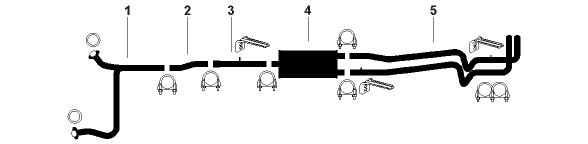 1988-93 Chevrolet C/K/P/R/V30/3500 8 Cyl 378J (6.2L) Engine Single Exhaust System diagram