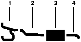 1969 Dodge C/D/F/P/T/W200 & 250 8 Cyl Single Exhaust System diagram