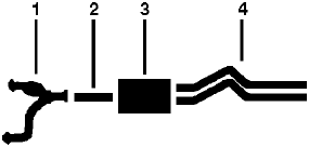 1988-93 Ford F, P-350 8 Cyl 351 (5.8L) Engine Single Exhaust System diagram